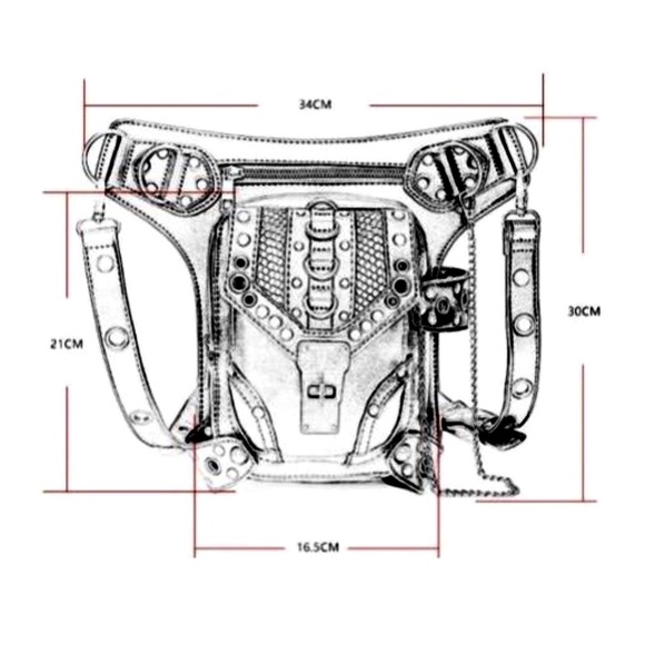 🍒 POUCH BAG LEATHER CROSSBODY MULTPURPOSE PURSE UTLITY BELT FANNY PACK CHAIN - Picture 14 of 16